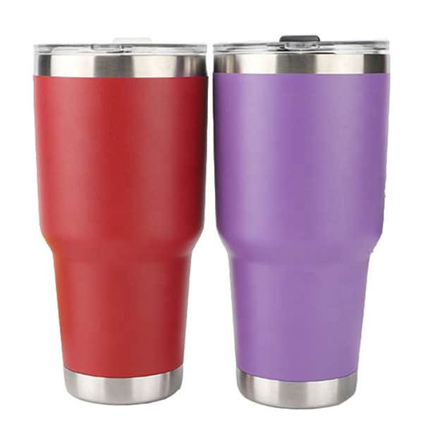 Custom Coffee Tumbler - 30 oz Light Purple Insulated Tumbler with Straw