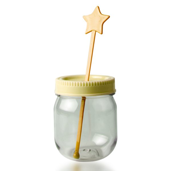 plastic mason jar with straw